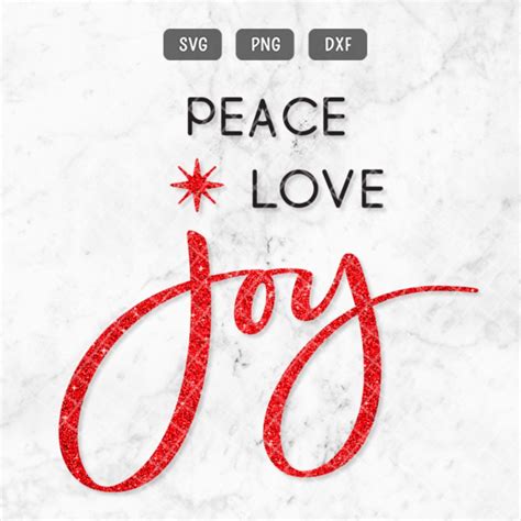 Christmas Svg Joy Svg Dxf Png Peace Love Joy Svg Clip Art Cut Etsy