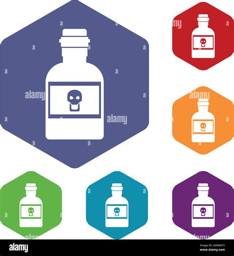 Poison Bottle Icons Set Stock Vector Image Art Alamy
