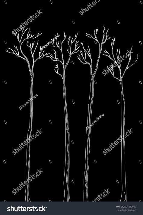 Stylized Tree Silhouettes Trees Stock Vector Royalty Free 376013989