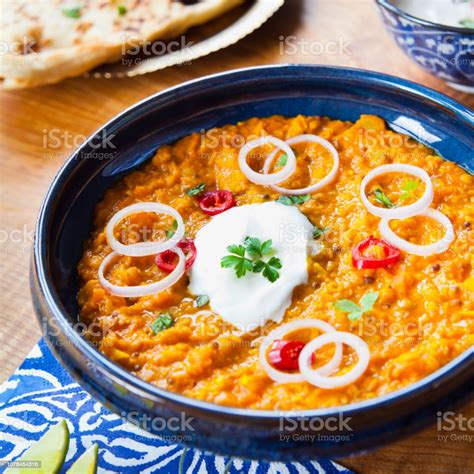 Rojo Indio Lenteja Dal Basado Planta Delicioso Plato Preparado Con Lentejas Rojas Tomates Leche