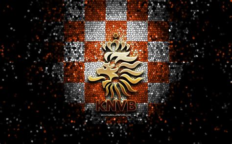 Download Wallpapers Dutch Football Team Glitter Logo Uefa Europe