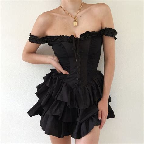 black bustier dress fashion outfits chic outfits fancy dresses