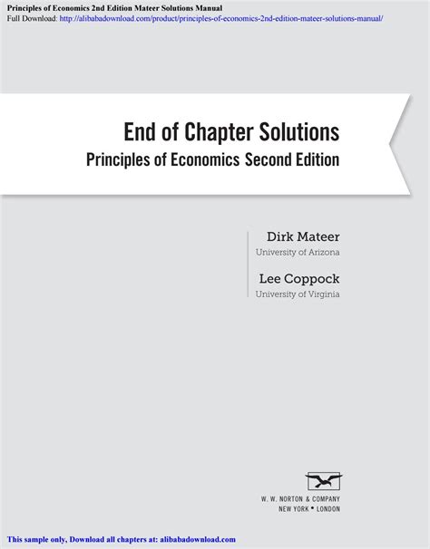 Principles Of Economics Nd Edition Mateer Solutions Manual By Melinda