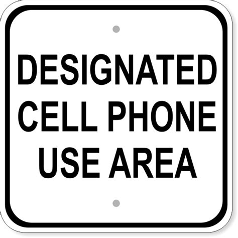 No Cell Phone Aluminum Sign 12 X 12