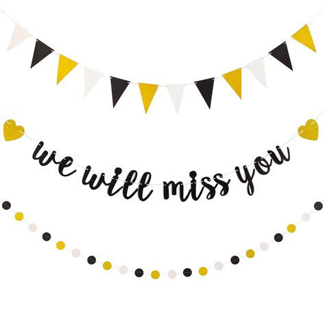 Buy 3 Pieces We Will Miss You Going Away Farewell Banner Decoration