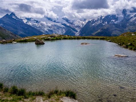Kreuzboden Lake In The Canton Of Valais Switzerland Stock Image Image