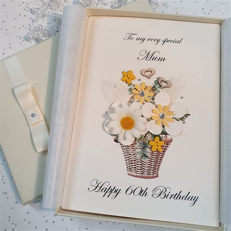 Luxury Birthday Card Handmade Personalised Box Keepsake Mum Etsy Uk