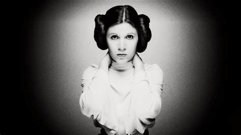 🥇 Star Wars Carrie Fisher Leia Organa Monochrome Wallpaper 79493