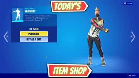 Check Out No Sweat Emote In The Fortnite Item Shop Today Youtube