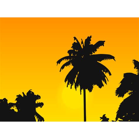 Palm Tree In The Sunset Public Domain Vectors