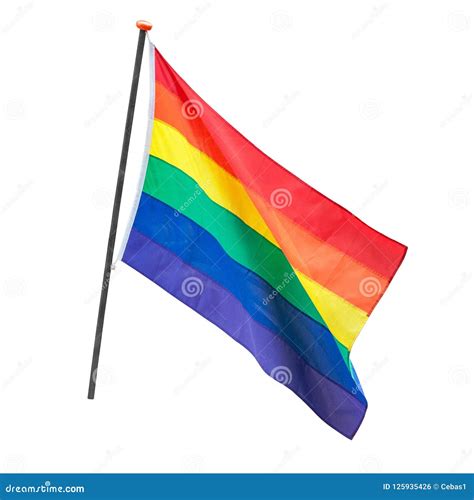 la bandera del arco iris lgbt aislada en el fondo blanco foto de archivo imagen de indicador