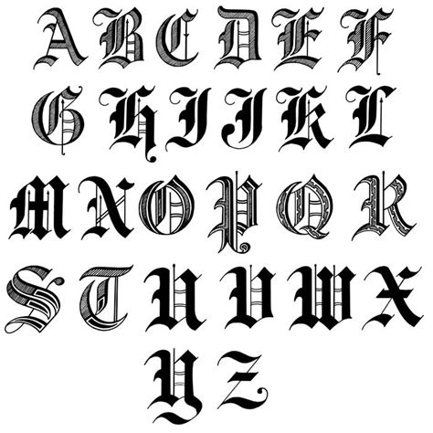 Letters In Old English Tattoo Fonts Alphabet Tattoo Lettering Fonts Lettering Fonts