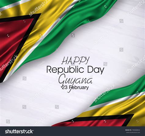 Vector Illustration Happ Guyana Republic Day Stock Vector Royalty Free