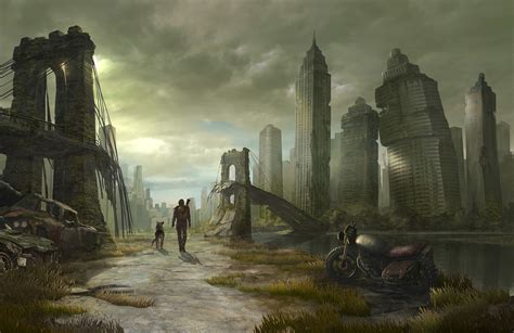 Science Fiction New York City Dog Fallout Skyscraper Cityscape