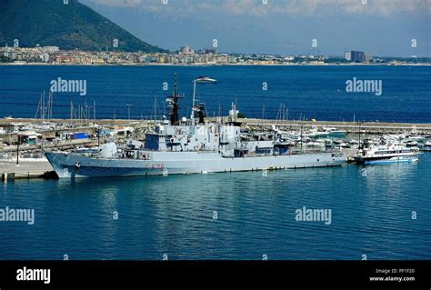 Maestrale Class Frigate Port Of Salerno Italy July 2018 F575 Euro