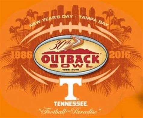 30th Years Outback Bowl Tn Vs Nw Tampa Bay Tennessee Outback