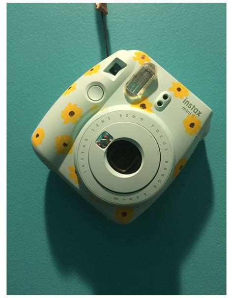 Painted Instax Painted Polaroid Camera Sunflowers