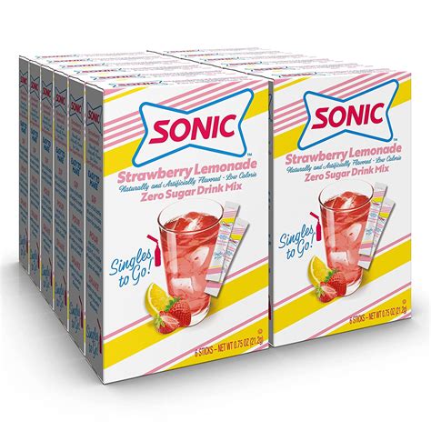 Sonic Strawberry Lemonade Singles To Go Powdered Drink Mix Quantity Of