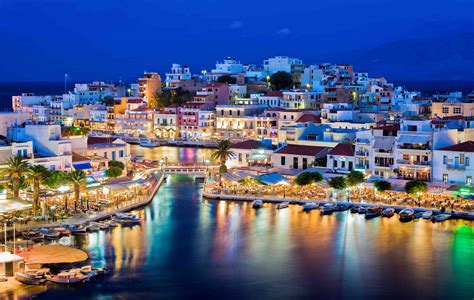 Agios Nikolaos at night. Crete, Greece - Greece Sotheby's International ...