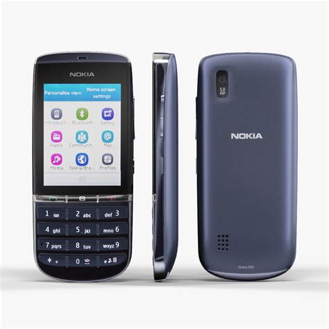 Nokia Asha 300 Dark Blue 3d Asset Cgtrader