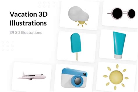 Premium Vacation 3d Illustration Pack From Holidays 3d Illustrations