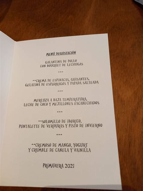 Carta de Restaurante Karlos Arguiñano Zarauz
