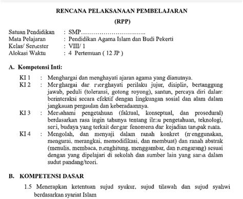 Bila anda merasa kesulitan bisa tanyakan langsung pada admin melalui facebook atau media sosial lainnya. RPP PAI Kls 8 SMP Semester 1 Bab 3 Kurikulum 2013 - File ...