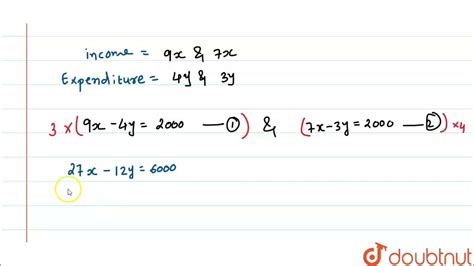 The Ratio Of Incomes Of Two Persons Is 97 And The Ratio Of Their