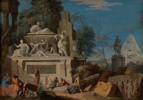 Marco Ricci Belluno 1676 Venice 1730 Allegory With A Monument To
