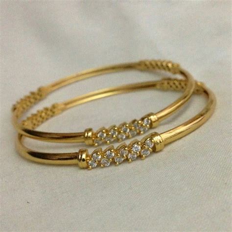 Gold And Diamond Bangles Gold Bangles Embellished With Diamonds Gold