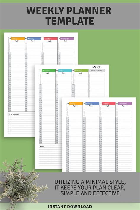 Pin On Weekly Planner Template