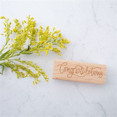 Hand Lettered Congratulations Stamp By Paper Sushi