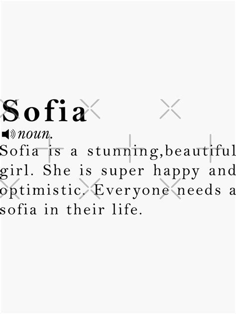 sofia name definition meaning sticker by peachyline redbubble
