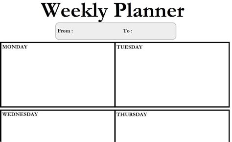 One Week Printable Calnedar Free Calendar Template Blank Weekly