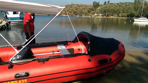 Excel Inflatable Boat Vanguard Xhd435 With Vector 15hp Outboard Youtube