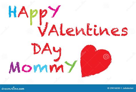 Mamá Feliz Del Día De Tarjetas Del Día De San Valentín Stock De