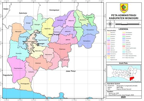 Peta Administrasi Kabupaten Wonogiri Provinsi Jawa Tengah Neededthing