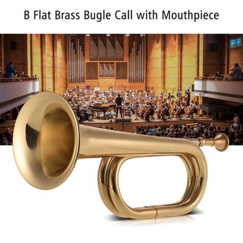 B Flat Bugle Call Trumpet Brass Cavalry Horn With Mouthpiece For School