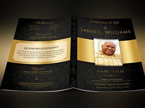 Are you looking for free buku program templates? Black Gold Dignity Funeral Program