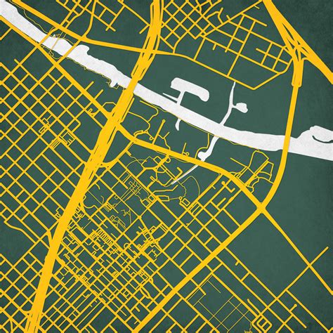 Baylor University Campus Map Art City Prints