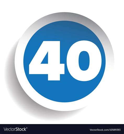 Number Forty Icon Royalty Free Vector Image Vectorstock