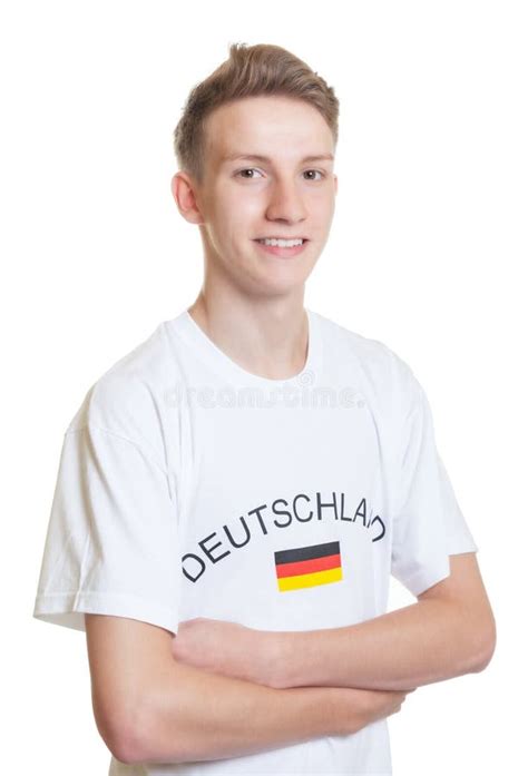 German Sports Fan With Crossed Arms Stock Image Image Of Germany