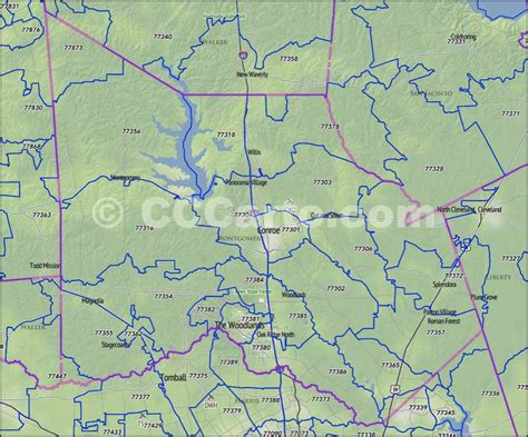 Montgomery County Texas Zip Code Map Map Vectorcampus Map