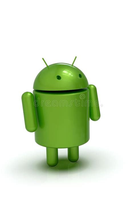 Android Logo Robot Character 3d On Dark Background Editorial Stock