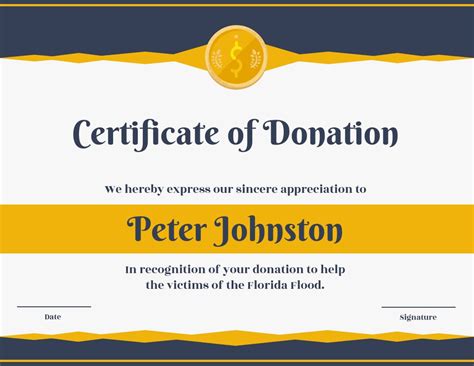 Certificate Of Donation Template Intended For Donation Certificate