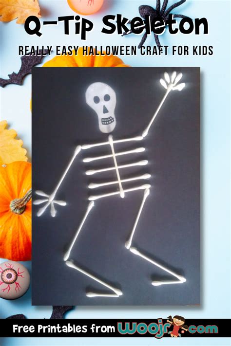 Q Tip Skeleton Halloween Craft For Kids Woo Jr Kids Activities