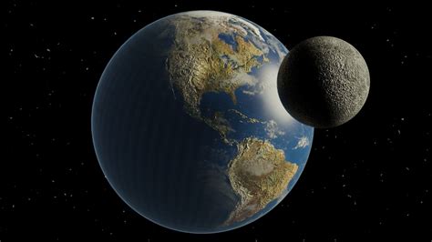 3d Model Earth And Moon Vr Ar Low Poly Cgtrader