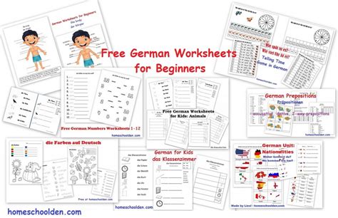 Free German Worksheets For Beginners Homeschool Den