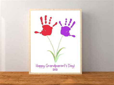 Grandparents Day Handprint Art Grandparents Day T Etsy