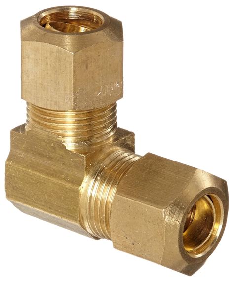 Anderson Metals 50065 Brass Compression Tube Fitting 90 Degree Elbow
